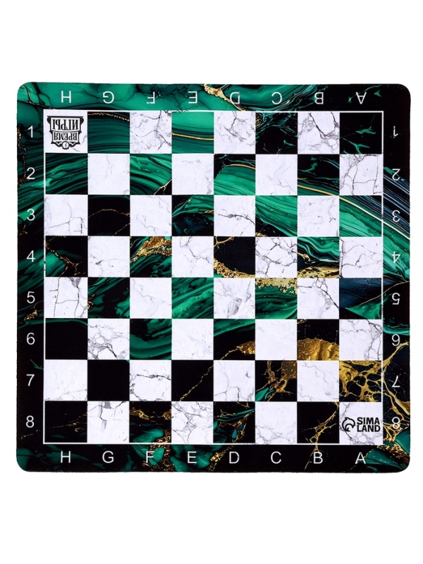 Шахматное поле "Малахит" 40 х 40 х 0.2 см, каучук