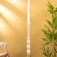 Подсвечник на 1 свечу "Бежевый" 10,5х10,5х34,5 см