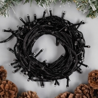 Гирлянда &laquo;Нить&raquo; 10 м, IP20, тёмная нить, 100 LED, свечение красное, 8 режимов, 220 В