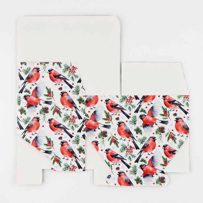 Коробка подарочная новогодняя складная &laquo;Снегири&raquo;, 18 х 12 х 7 см, Новый год