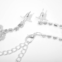 Набор 2 предмета: серьги, колье &laquo;Элит&raquo; капли треугольник, цвет бело-зелёный в серебре