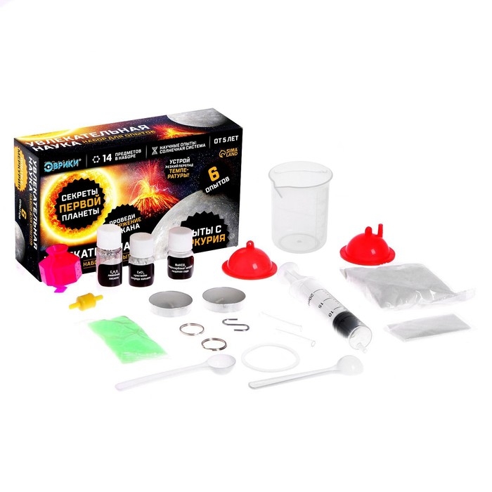 Набор для опытов &laquo;Увлекательная наука: Опыты с Меркурия&raquo;, 6 опытов, 14 предметов
