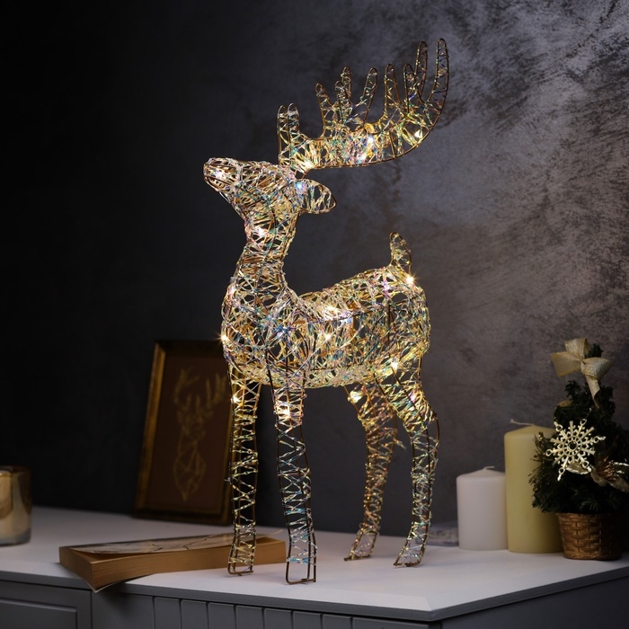 Светодиодная фигура «Оленёнок» 40х22х7 см, 20 LED, батарейки АAх2 (не в комплекте), свечение теплое белое Светодиодная фигура «Оленёнок» 40х22х7 см, 20 LED, батарейки АAх2 (не в комплекте), свечение теплое белое