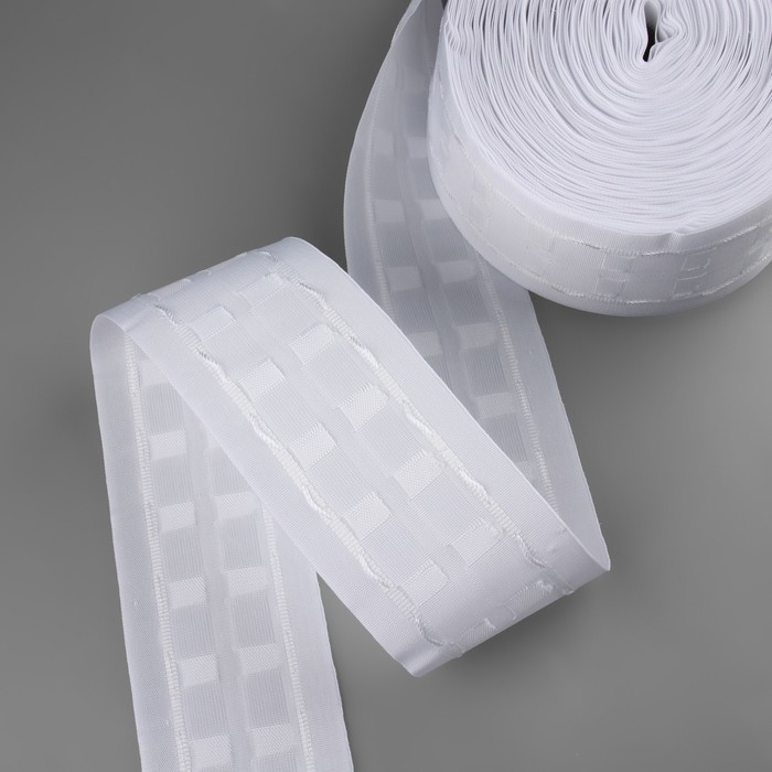 Шторная лента, матовая, 7 см, 30 &plusmn; 1 м, цвет белый