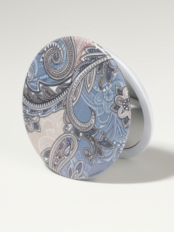 Зеркало складное &laquo;Орнамент&raquo;, d = 7,5 см, с увеличением, цвет МИКС