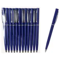 Ручка шариковая поворотная Calligrata, 1.0 мм, под логотип, корпус синий матовый с серебряной вставкой, стержень синий