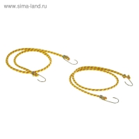 Резинка для крепления багажа TORSO, 100 см, d8 мм, металлические крючки, МИКС, набор 2 шт