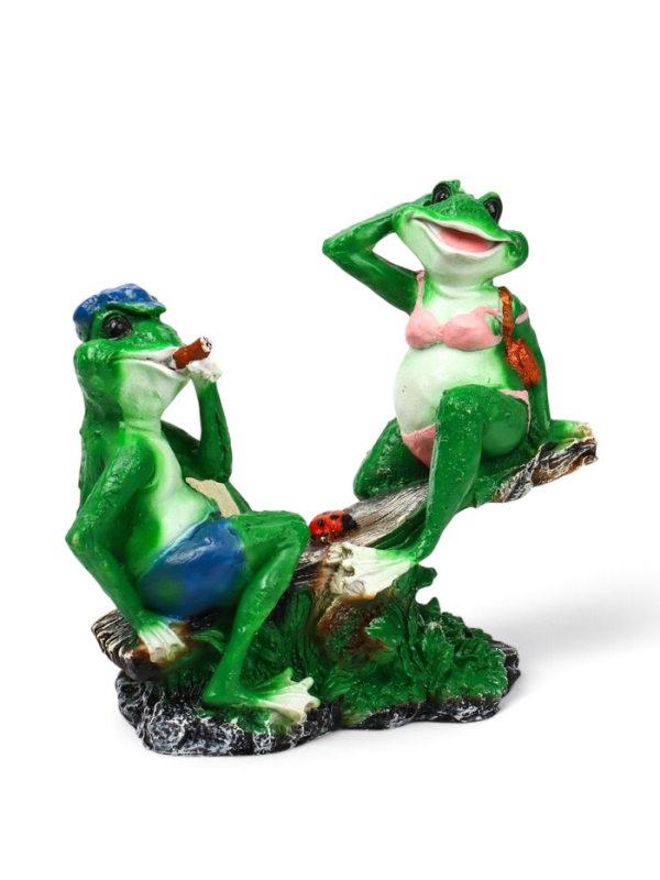 Садовая фигура из полистоуна &laquo;Лягушки на качелях&raquo;, 37&times;17&times;38 см