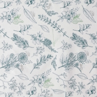 Скатерть на стол Доляна 137&times;180 см, бело-зеленая