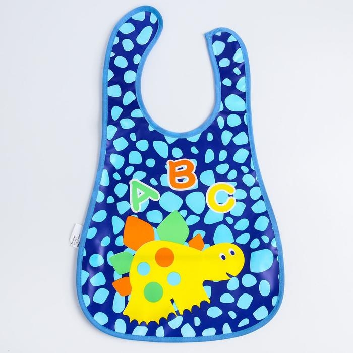 Нагрудник для кормления непромокаемый на липучке, для мальчика, с карманом, МИКС