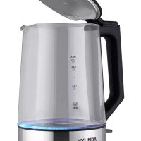 Чайник HYK-G8808 1.7л. 2200Вт черный серебристый