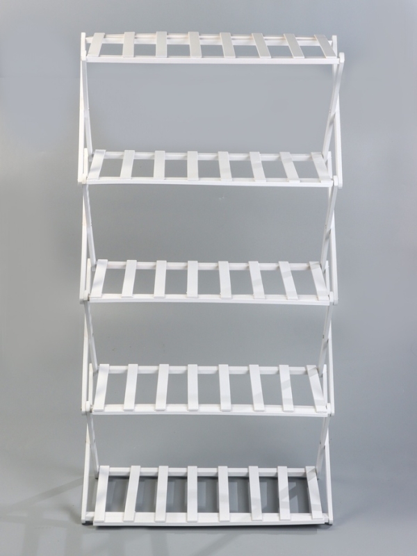 Подставка для цветов Greengo, 5 полок, 50 &times; 25 &times; 89 см, напольная, бамбук, белая