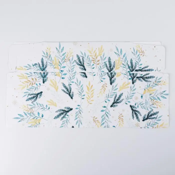 Складная новогодняя коробка-конфета &laquo;Акварельный новый год&raquo;, 14&times;22&times;8 см