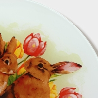 Тарелка стеклянная десертная Доляна &laquo;Акварель&raquo;, d=20 см