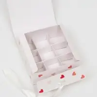 Подарочная коробка сборная с окном I LOVE YOU, 11.5&times;11.5&times;5 см