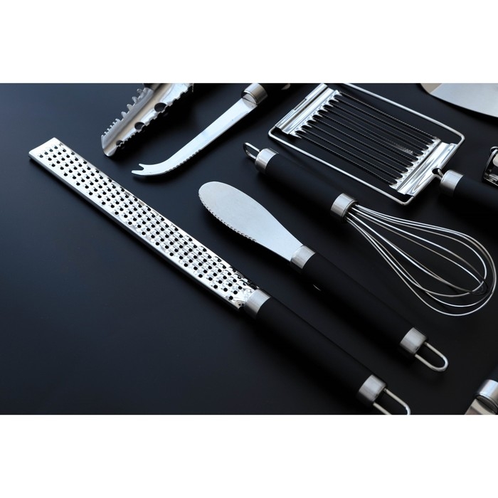 Тёрка для сыра Доляна Venus, 35,5&times;8 см, с ручкой, цвет чёрный