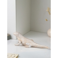 Фигура &laquo;Варан&raquo;, полистоун, 14 см, цвет бело-золотой