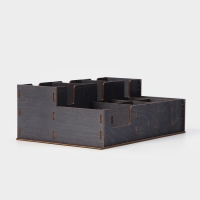 Подставка - органайзер деревянный барный Доляна, под стаканы, крышки, трубочки, салфетки, 40&times;25&times;15 см