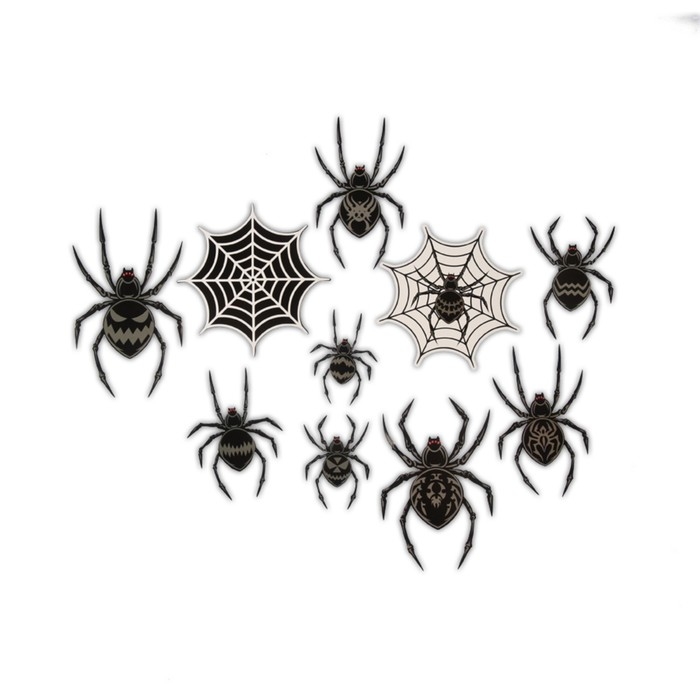 Декор на стену &laquo;Для самой жуткой вечеринки&raquo;, пауки, набор 10 шт.