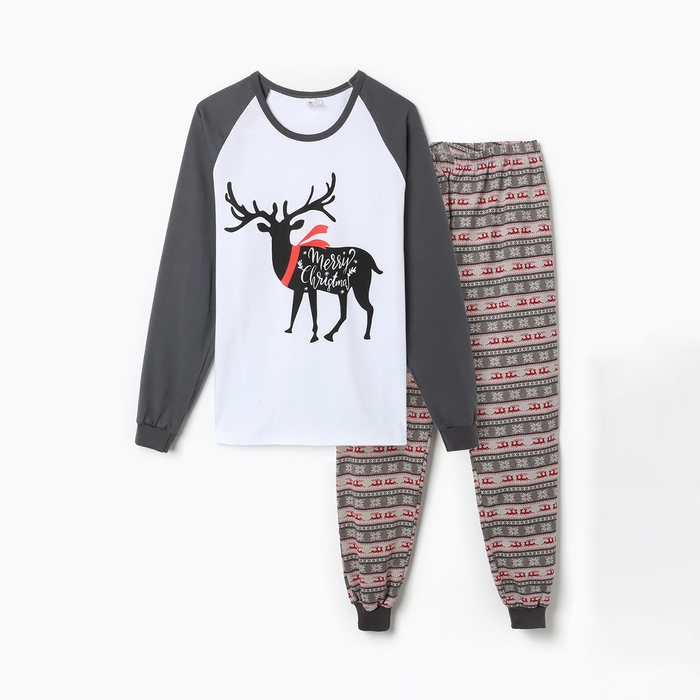 Комплект домашний мужской (лонгслив и брюки), цвет серый, размер 50 Комплект домашний мужской (лонгслив и брюки), цвет серый, размер 50