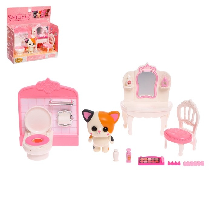 Набор игровой &laquo;Котик&raquo; с мебелью и аксессуарами, МИКС