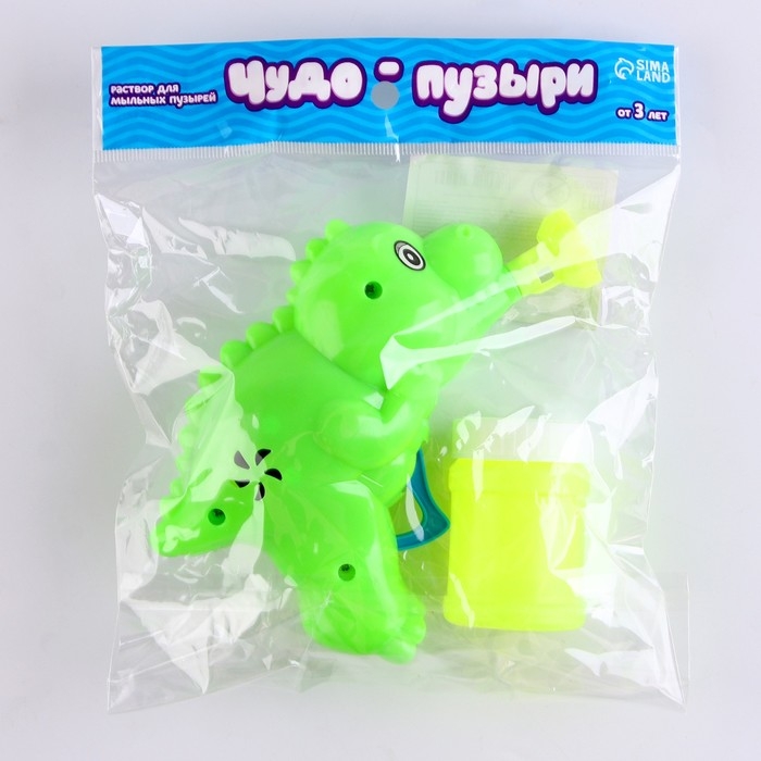 Генератор-пистолет мыльных пузырей &laquo;Динозавр&raquo;, МИКС, 50 мл