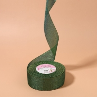 Лента парчовая, 40 мм, 23 &plusmn; 1 м, цвет зелёный