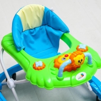 Ходунки &laquo;Львенок&raquo;, 8 колес, тормоз, муз., игрушки, синий-зеленый