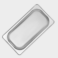 Гастроемкость 1/3 из нержавеющей стали, 40 мм, 32,7&times;17,6&times;4 см, толщина 0,8 мм