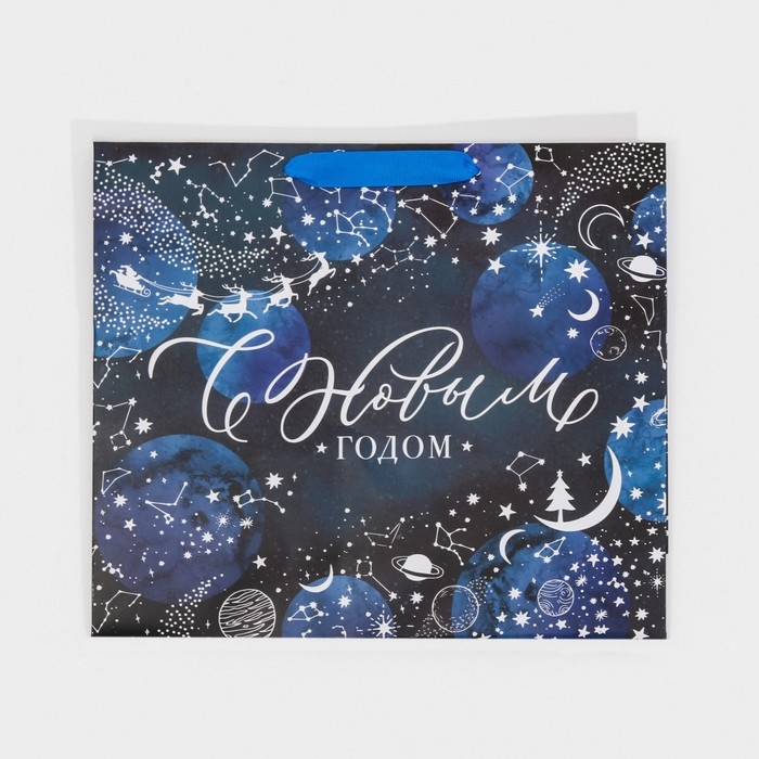 Пакет подарочный новогодний ламинированный &laquo;Волшебная ночь&raquo;, M 30 х 26 х 9 см, Новый год