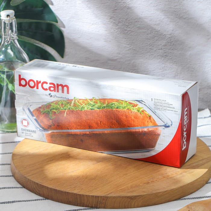 Лоток без крышки для запекания и выпечки из жаропрочного стекла Borcam, 1,5 л