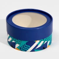 Коробка для макарун, кондитерская упаковка тубус с окном, &laquo;Геометрия&raquo; 12 х 12 х 5 см