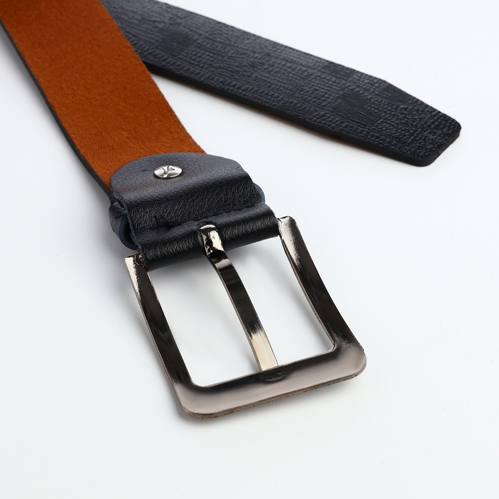 Ремень мужской, ширина 3,5 см, винт, пряжка металл, цвет чёрный
