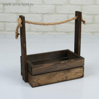 Набор кашпо деревянных 2 в 1 (25.5&times;15&times;30; 20&times;12&times;23 см) "Аром", ручка канат, палисандр