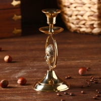 Подсвечник "Маска" латунь 8,5х8,5х17,5 см
