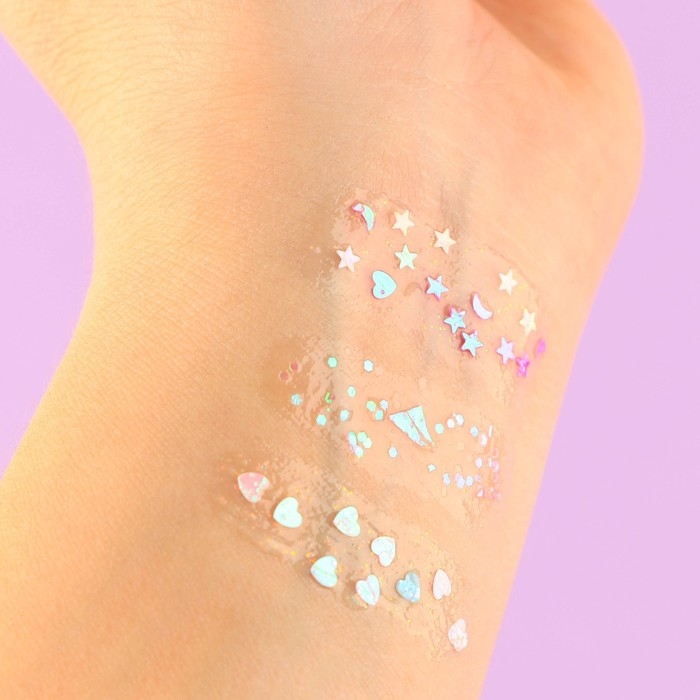 Глиттер для лица и тела «Единорожка», блеск по 3 гр, кисточка Глиттер для лица и тела «Единорожка», блеск по 3 гр, кисточка