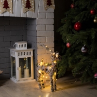 Светодиодная фигура &laquo;Серый олень&raquo; 29 &times; 42 &times; 10 см, металл, текстиль, батарейки ААх2 (не в комплекте), свечение тёплое белое