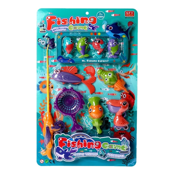 Рыбалка &laquo;Волна океана&raquo;, 8 рыбок, удочка, сачок, цвета МИКС