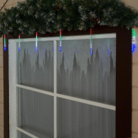 Гирлянда «Сосульки» 2.4 × 0.2 м, IP44, прозрачная нить, 96 LED, свечение мульти с эффектом стекания, 12 В Гирлянда «Сосульки» 2.4 × 0.2 м, IP44, прозрачная нить, 96 LED, свечение мульти с эффектом стекания, 12 В