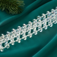 Бусы на ёлку 2,7 м d-9 мм "Льдинка" объемный диск, прозрачный перламутр Бусы на ёлку 2,7 м d-9 мм "Льдинка" объемный диск, прозрачный перламутр