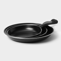 Набор сковород &laquo;Жаклин&raquo;, 3 предмета: 20/25/30&times;4 см, антипригарное покрытие, цвет чёрный