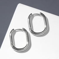 Серьги металл &laquo;Полукруг&raquo; закрытие, цвет серебро