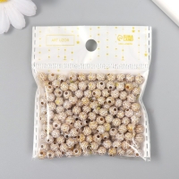 Бусины для творчества пластик "Золотая паутинка" набор 20 гр 0,6х0,6х0,6 см