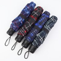 Зонт механический &laquo;Клетка&raquo;, 3 сложения, 8 спиц, R = 48/55 см, D = 110 см, цвет МИКС