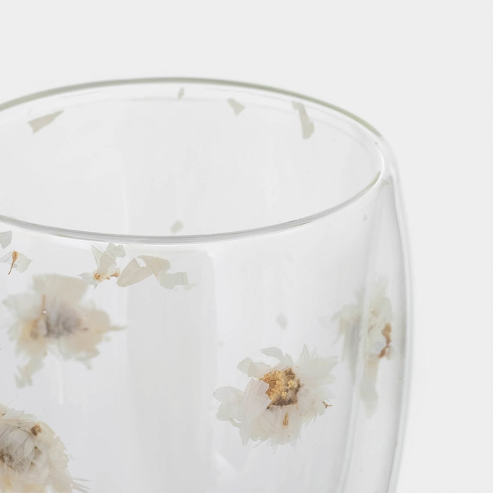 Набор стаканов с двойными стенками &laquo;Сухоцвет&raquo;, 350 мл, 9,5х11,5 см, 2 шт