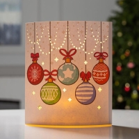 Светодиодная фигура &laquo;Ёлочные шары&raquo; 17 &times; 20 &times; 8 см, картон, батарейка ААх2 (не в комплекте), свечение тёплое белое