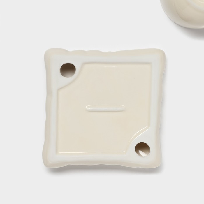 Чайная пара керамическая с ложкой &laquo;Зефирка&raquo;, 2 предмета: чашка 250 мл, блюдце d=13 см, цвет бежевый