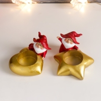 Сувенир полистоун подсвечник "Дедушка Мороз в колпаке гнома"МИКС 5,5х10х8,5 см Сувенир полистоун подсвечник "Дедушка Мороз в колпаке гнома"МИКС 5,5х10х8,5 см