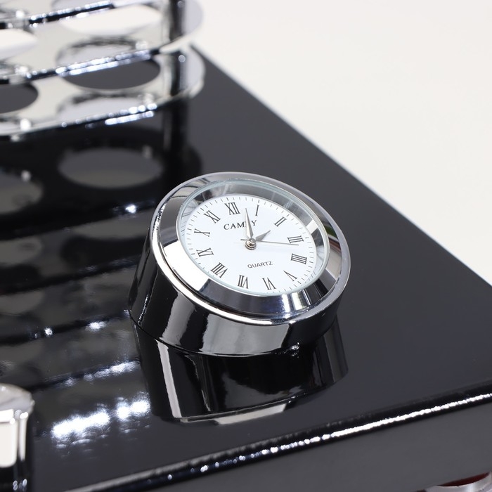 Набор настольный канцелярский 6в1 с часами Набор настольный канцелярский 6в1 с часами