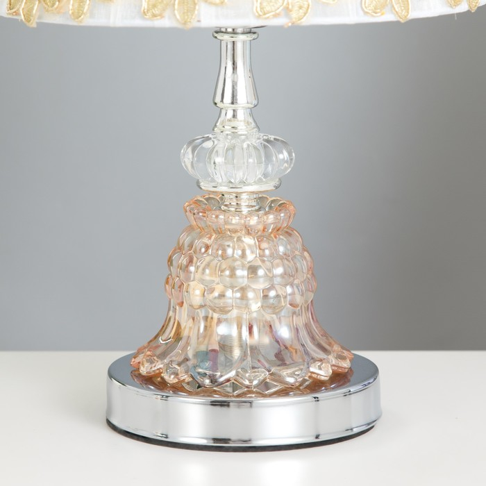 Лампа настольная с подсветкой RGB  "Арион" 1х40Вт Е27 220В хром 21х21х35 см.